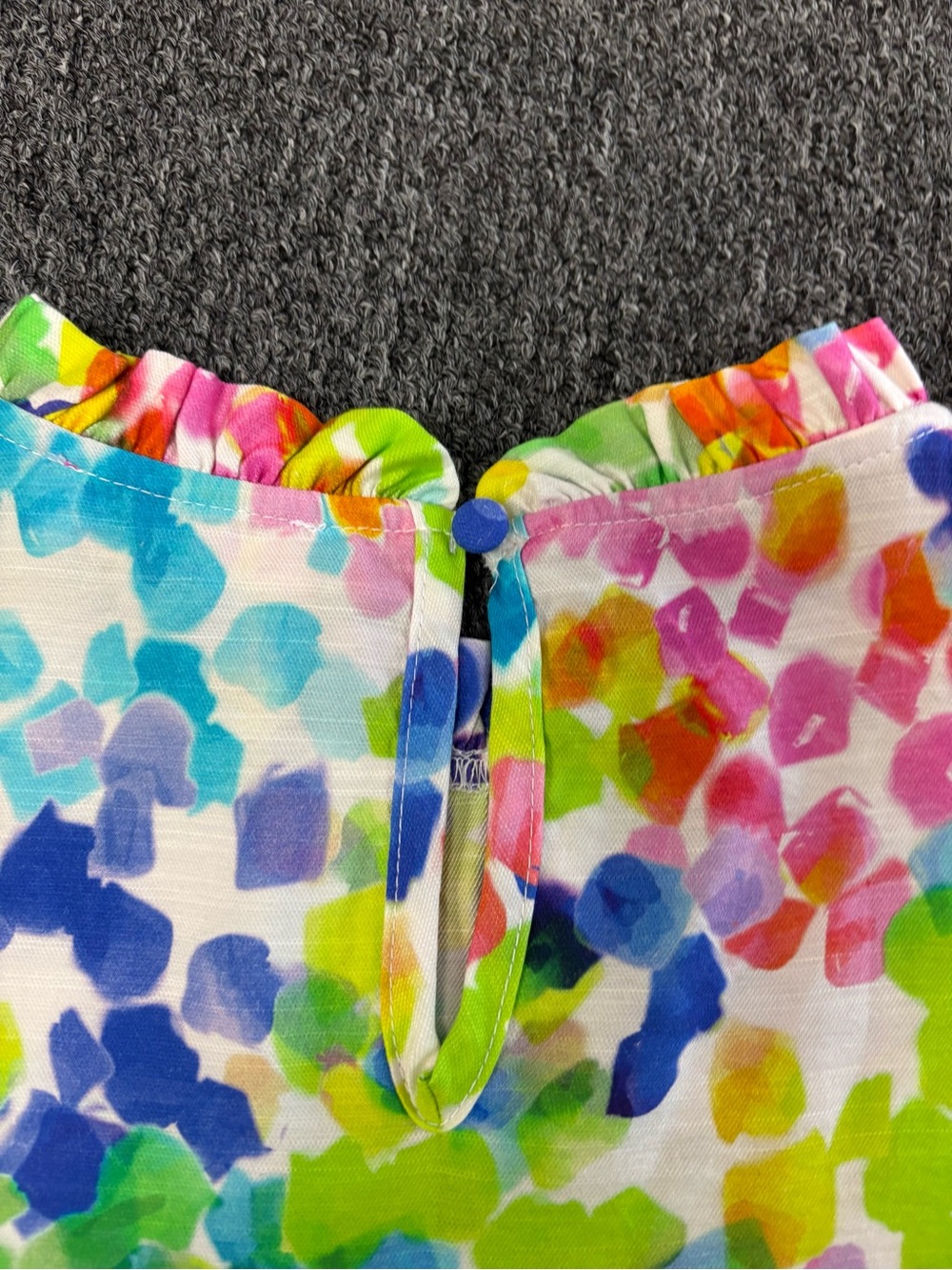 THML Multicolor Watercolor Dot Ruffled Neck Top - Picture 5 of 7